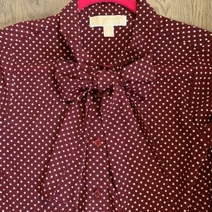 Michael Kors button down polka dot shirt xs